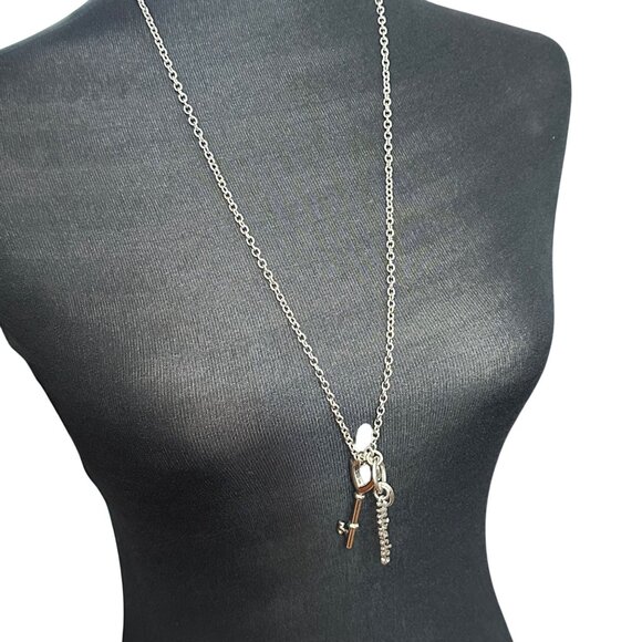 Chico's Necklace Jewlery Statement 30" Adjustable Silver Tone Miracles Skeleton - Picture 2 of 9